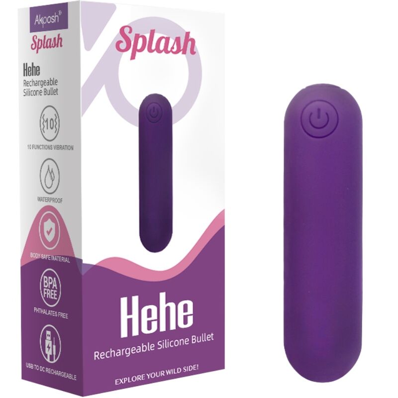 ARMONY - SPLASH HEHE VIBRATORE BULLET SILICONE 10 VIBRAZIONI 65 X 15 CM VIOLA