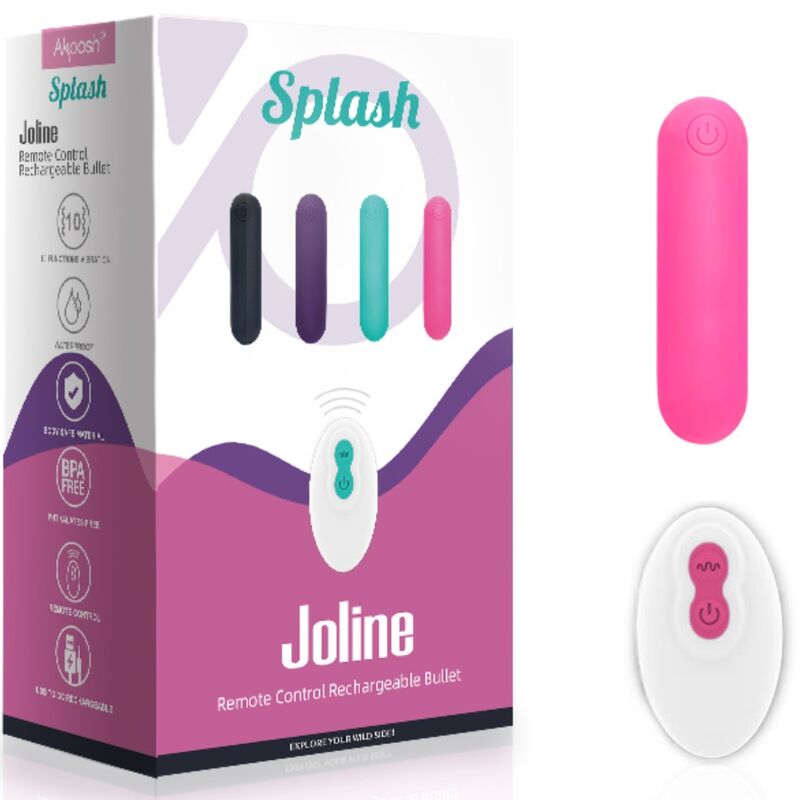 ARMONY - SPLASH JOLINE VIBRATORE BULLET SILICONE TELECOMANDO 10 VIBRAZIONI 65 X 15 CM ROSA