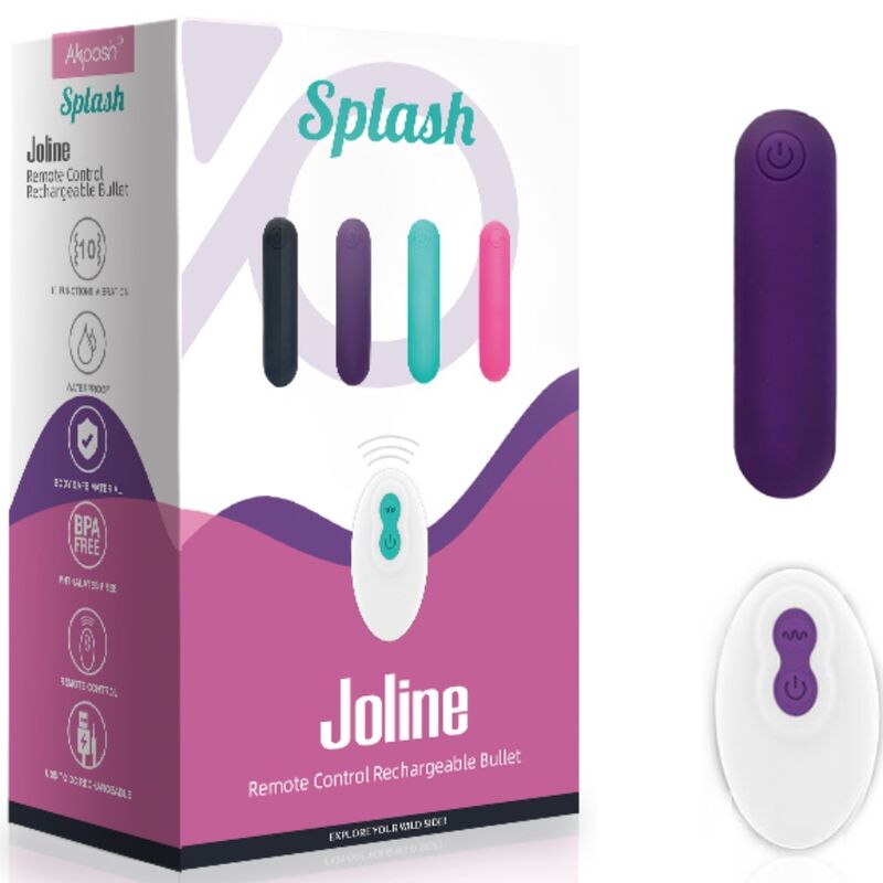 ARMONY - SPLASH JOLINE VIBRATORE BULLET IN SILICONE TELECOMANDO 10 VIBRAZIONI 6,5 X 1,5 CM VIOLA