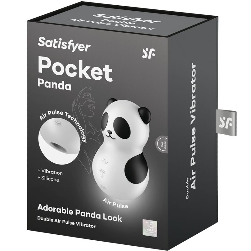 SATISFYER - PANDA VIBRATORE SUCCHIA CLITORIDE TASCABILE BIANCO E NERO