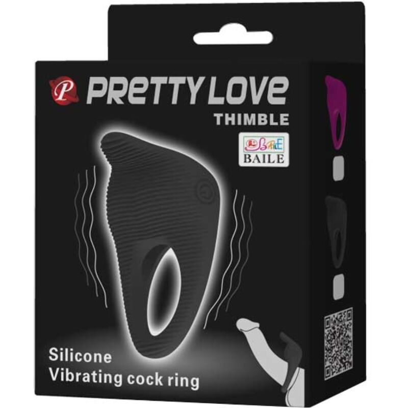 PRETTY LOVE - ANELLO PENE THIMBLE VIBRANTE NERO