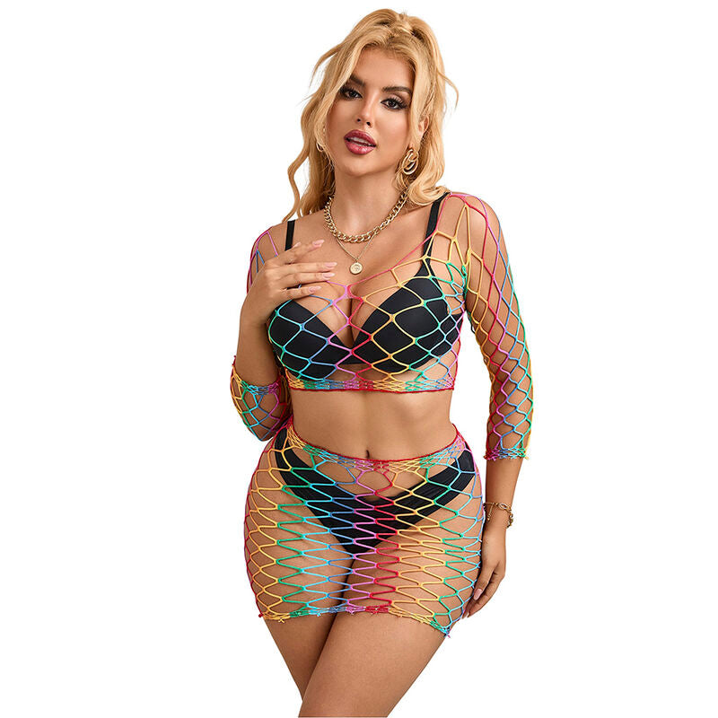 SUBBLIME - 952440 SET RETE 2 PEZZI MANICA LUNGA ARCOBALENO TAGLIA UNICA
