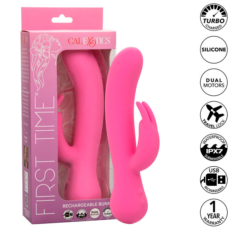 CALEXOTICS - FIRST TIME VIBRATORE CON RABBIT RICARICABILE ROSA