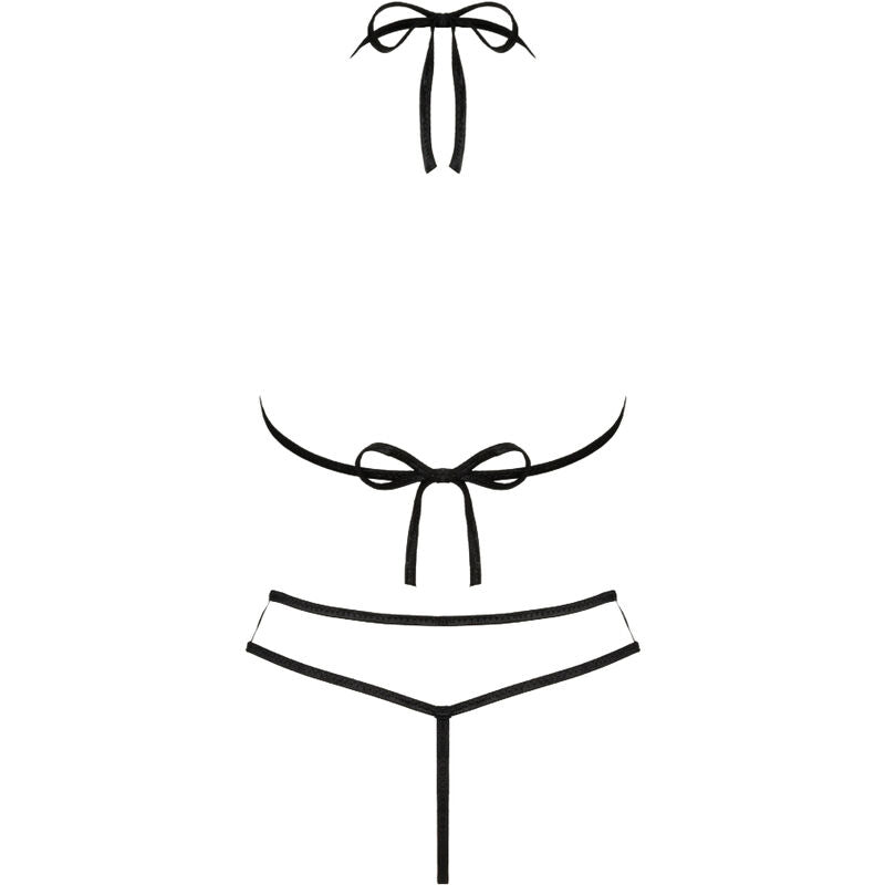 LIVCO CORSETTI FASHION - JIMENA REGGISENO + PERIZOMA NERO TAGLIA UNICA LC 20216