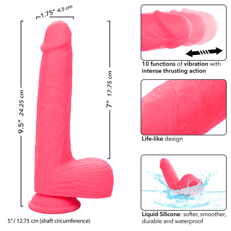 CALEXOTICS - STUDS VIBRATORE RICARICABILE E ROTANTE 10 VIBRAZIONI ROSA