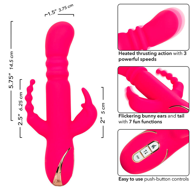 CALEXOTICS - JACK FANTASY VIBRATORE TRIPLO RISCALDATO CON RABBIT ROSA