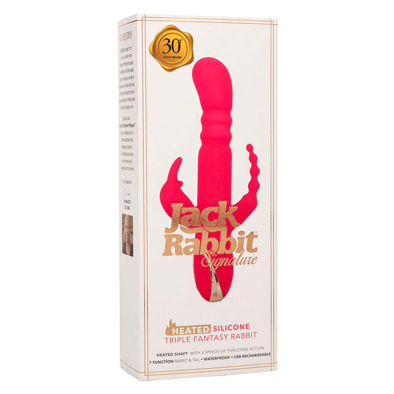 CALEXOTICS - JACK FANTASY VIBRATORE TRIPLO RISCALDATO CON RABBIT ROSA