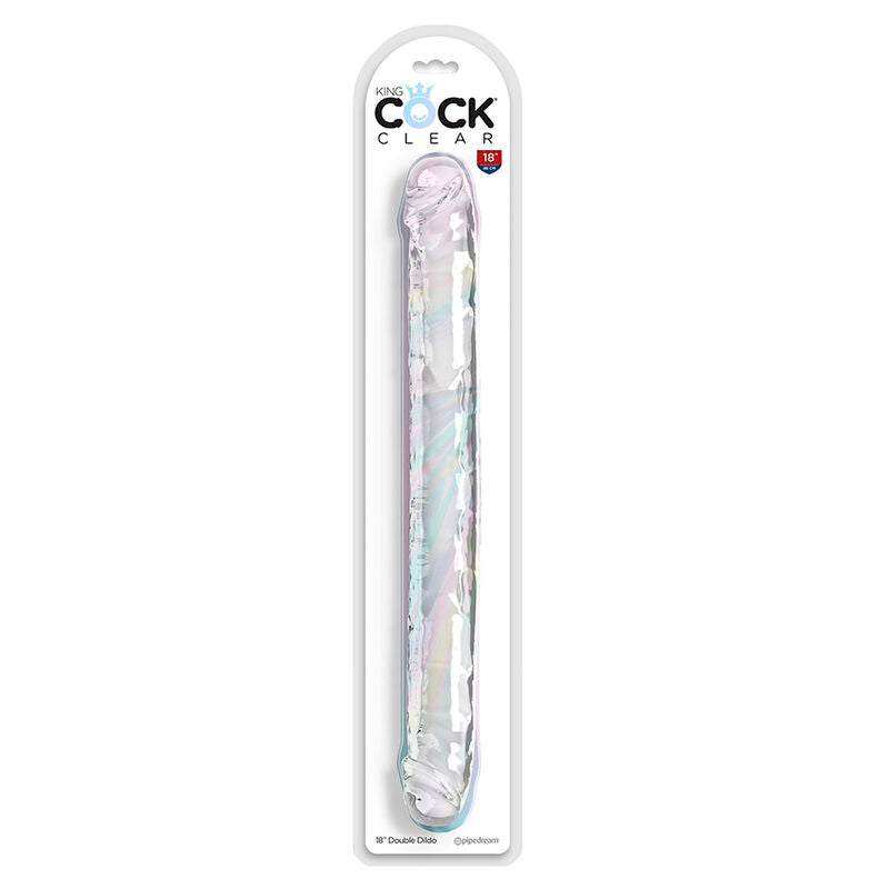 KING COCK - DOUBLE TROUBLE DILDO DOPPIO 46 CM TRASPARENTE