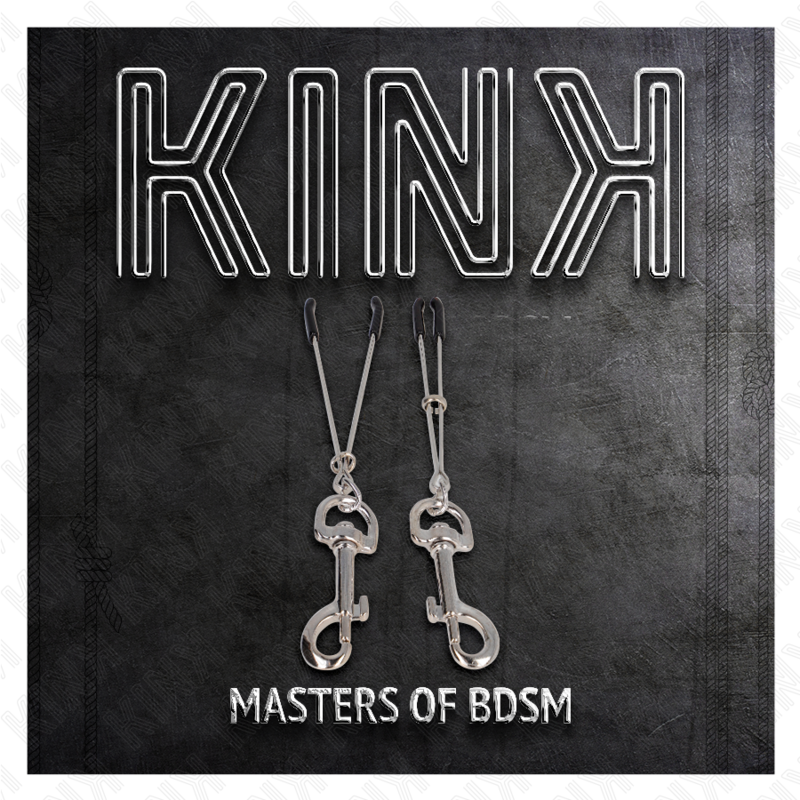 KINK - MORSETTI PER CAPEZZOLI CON GANCIO SOTTILE COLOR ARGENTO 7 CM