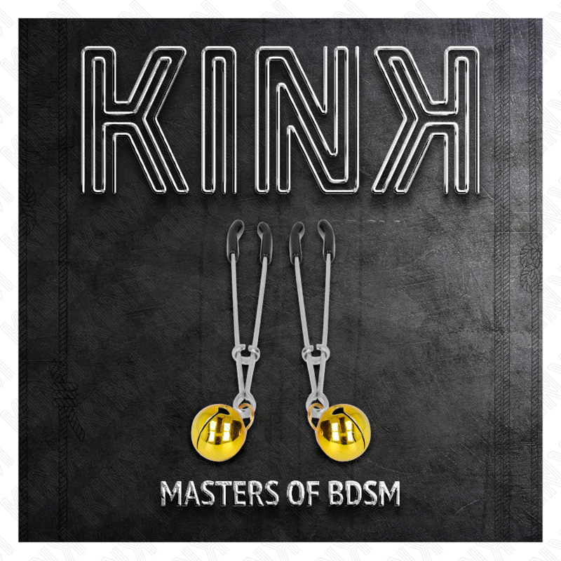 KINK - MORSETTI PER CAPEZZOLI CON CAMPANELLA SOTTILE COLOR ORO 7 CM