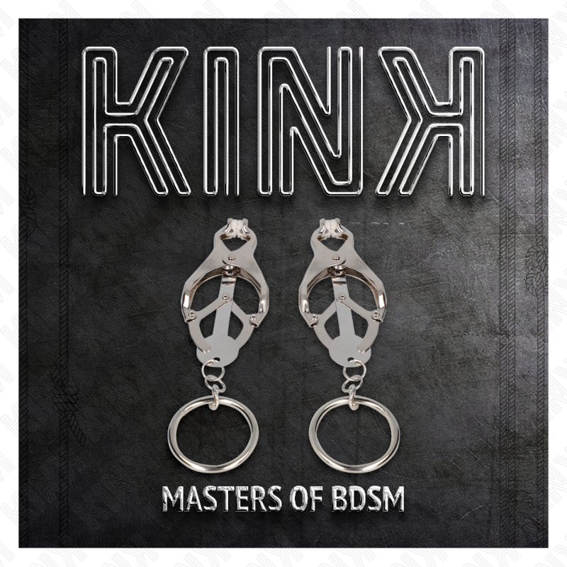 KINK - MORSETTI PER CAPEZZOLI CON O-RING A TRIFOGLIO GIAPPONESE COLOR ARGENTO