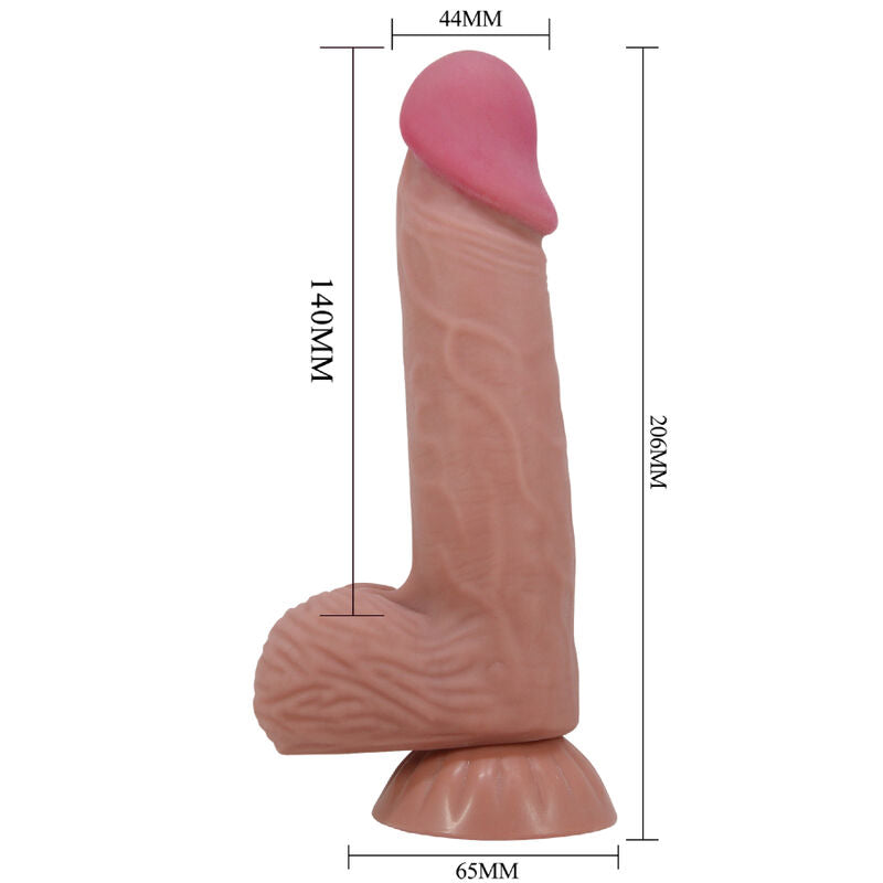 PRETTY LOVE - SERIE SLIDING SKIN DILDO REALISTICO CON PELLE MARRONE SCORREVOLE E VENTOSA 20,6 CM