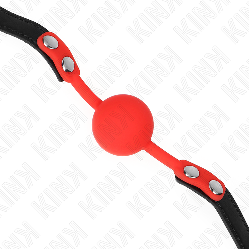 KINK - BALL GAG IN SILICONE CON SFERA 4 CM ROSSA MISURA 60 x 2 CM