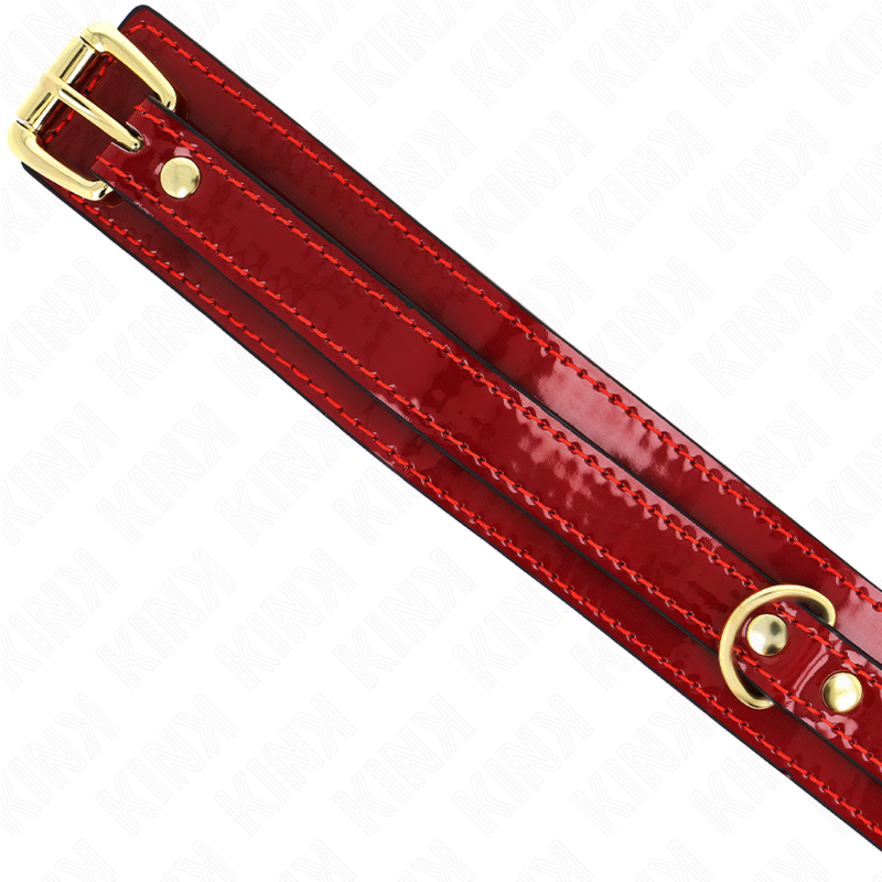 KINK - COLLARE REGOLABILE ROSSO VINO CON DETTAGLI ORO 29-42,5 CM X 4 CM