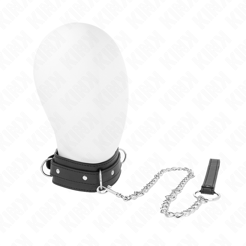 KINK - COLLARE CON GUINZAGLIO 65 CM MODELLO 3 ANELLI 1 REGOLABILE 38-49 CM X 5 CM