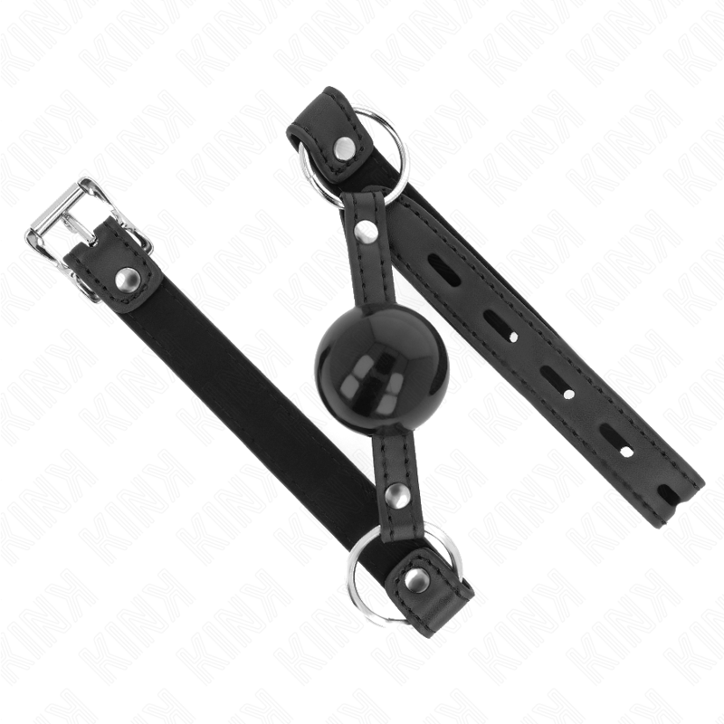 KINK - BALL GAG CON SFERA IN TPE 4 CM CON LUCCHETTO NERO 60 x 2 CM