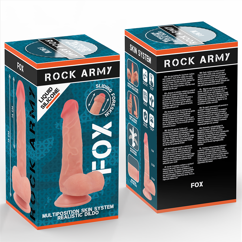 ROCKARMY - FOX DILDO IN SILICONE LIQUIDO 19 CM -O- 3,2 CM