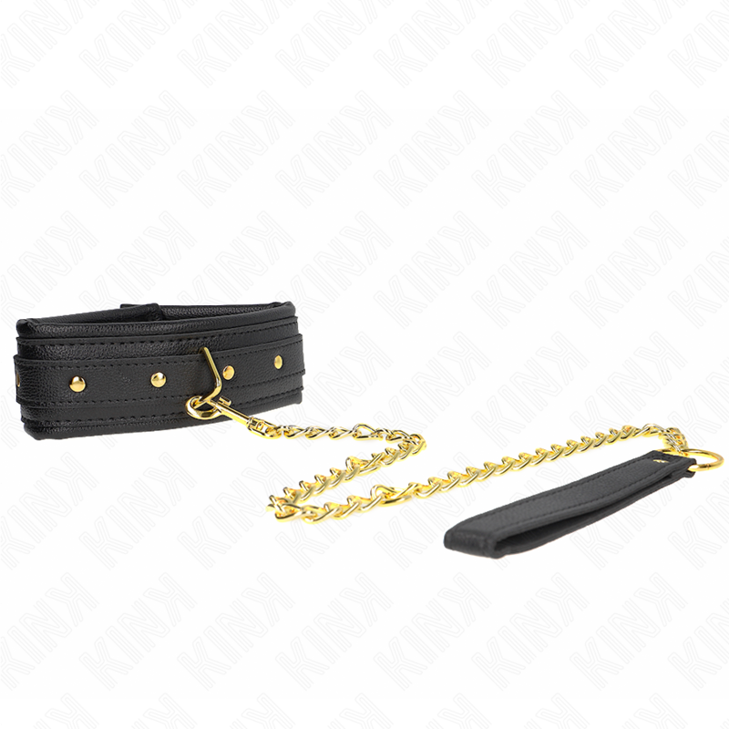 KINK - COLLARE CON GUINZAGLIO IN SIMILPELLE SPUGNA MODELLO 1 REGOLABILE 37-54 CM X 3 CM