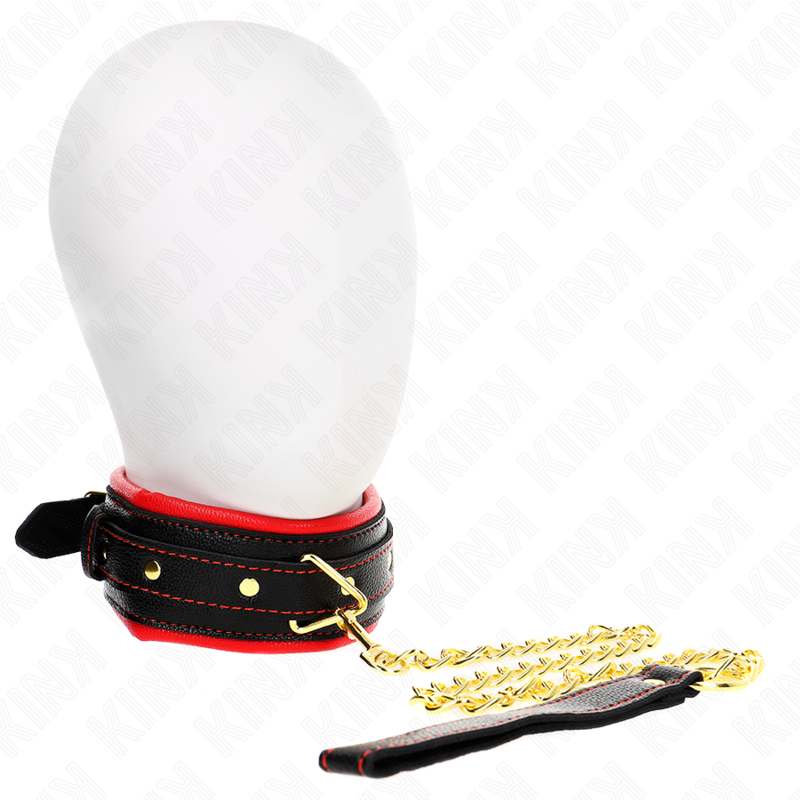 KINK - COLLARE CON GUINZAGLIO IN SIMILPELLE MODELLO 2 REGOLABILE 37-54 CM X 3 CM