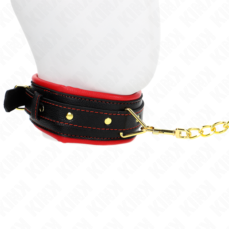 KINK - COLLARE CON GUINZAGLIO IN SIMILPELLE MODELLO 2 REGOLABILE 37-54 CM X 3 CM