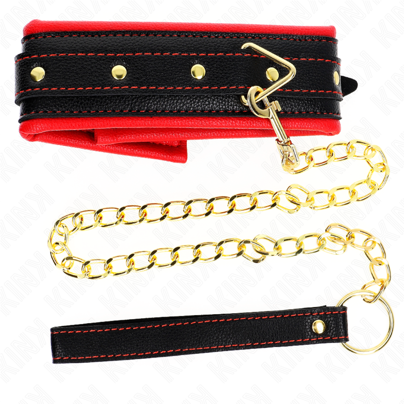 KINK - COLLARE CON GUINZAGLIO IN SIMILPELLE MODELLO 2 REGOLABILE 37-54 CM X 3 CM