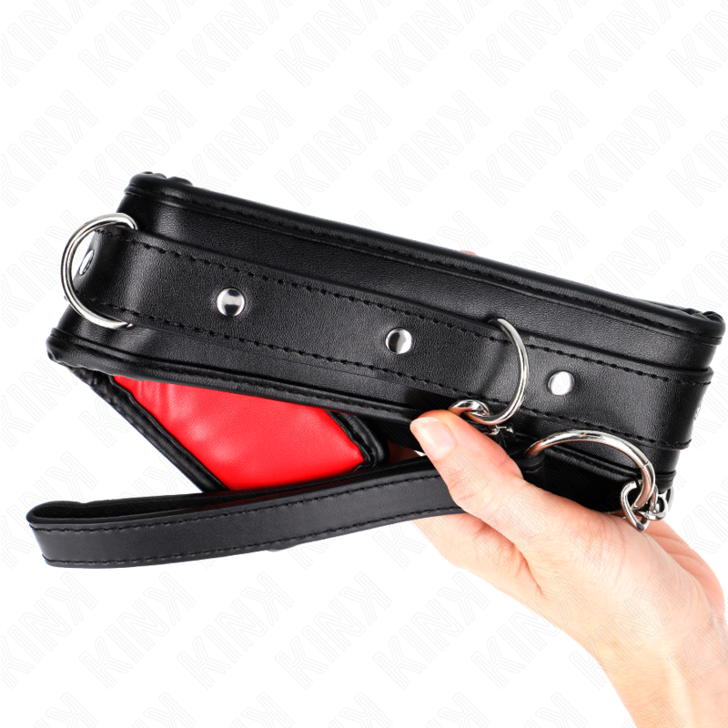 KINK - COLLARE CON GUINZAGLIO IN SIMILPELLE SPUGNA MODELLO 3 REGOLABILE 37-54 CM X 3 CM