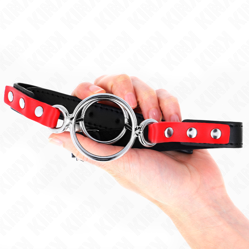 KINK - GAG CON ANELLI MULTIPLI 4 / 4,8 CM ROSSO 38 X 56 CM
