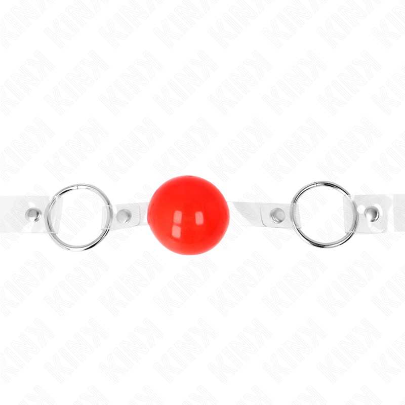 KINK - BALL GAG CON SFERA 4 CM ROSSA IN PVC TRASPARENTE REGOLABILE