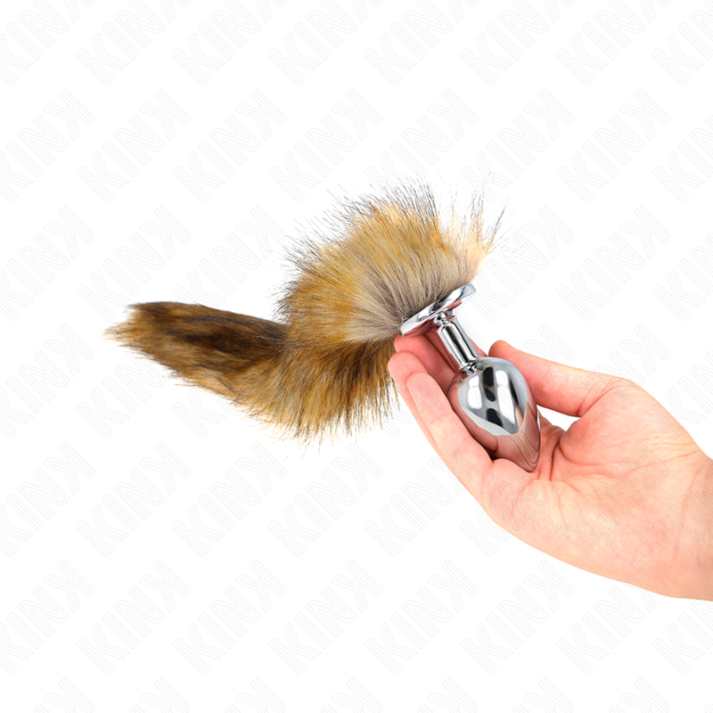 KINK - PLUG ANALE 10 X 4 CM CON CODA SINTETICA 40 CM MARRONE L