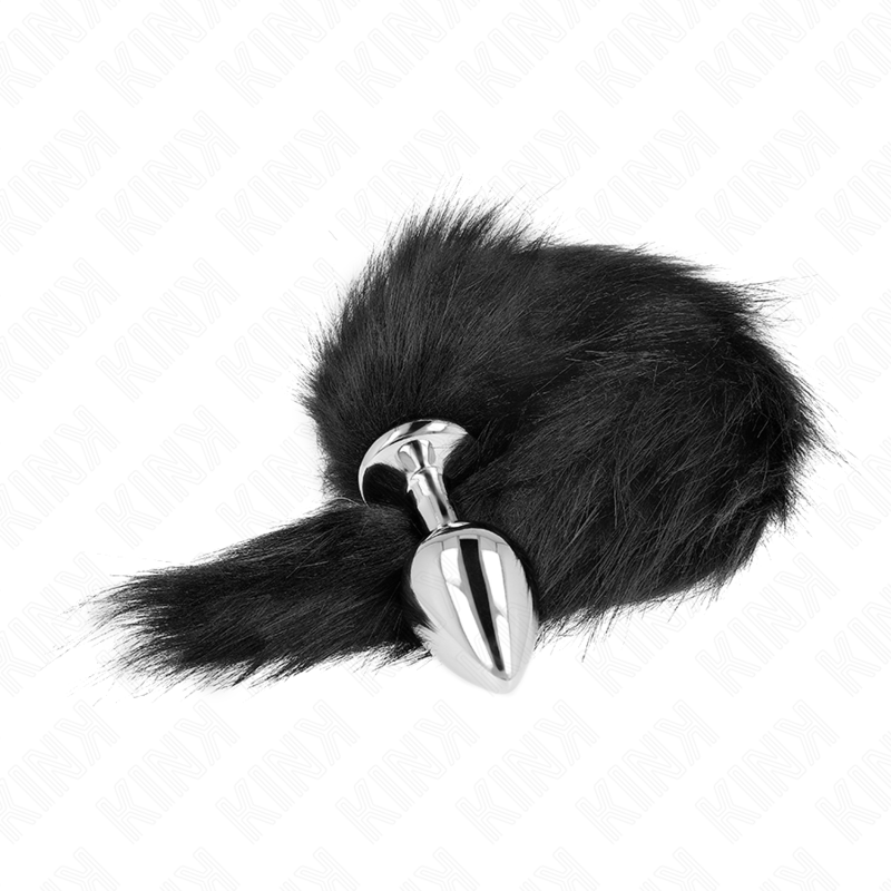 KINK - PLUG ANALE TAGLIA M 8 X 3,5 CM CON CODA SINTETICA 40 CM NERO