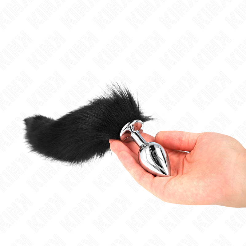 KINK - PLUG ANALE TAGLIA M 8 X 3,5 CM CON CODA SINTETICA 40 CM NERO