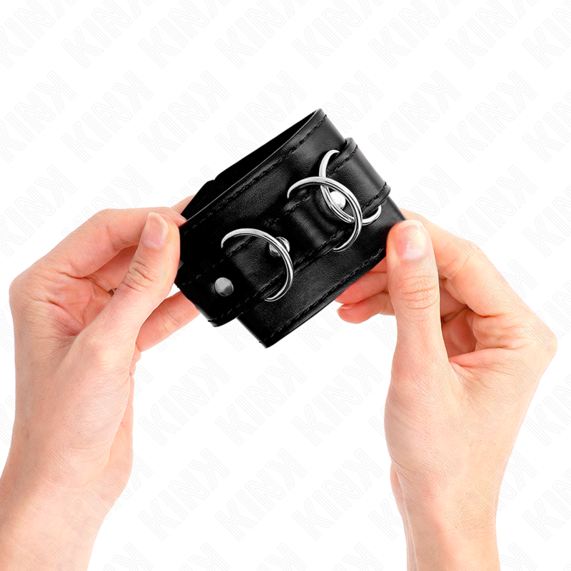 KINK - MANETTE CON 3 ANELLI A D REGOLABILI NERE 17,5-25 CM X 6 CM