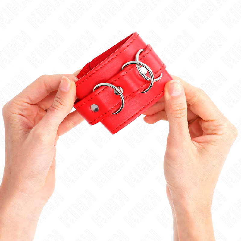 KINK - MANETTE CON 3 ANELLI A D REGOLABILI ROSSE 17,5-25 CM X 6 CM