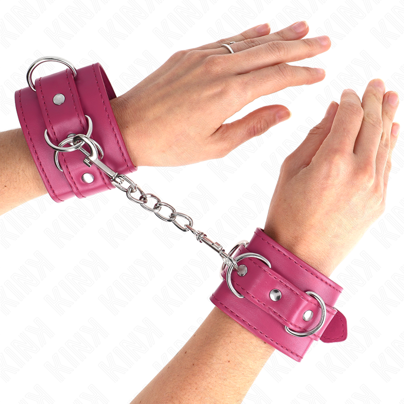 KINK - 3 CINTURE PER POLSI CON ANELLI A D REGOLABILI ROSA 17,5-25 CM X 6 CM
