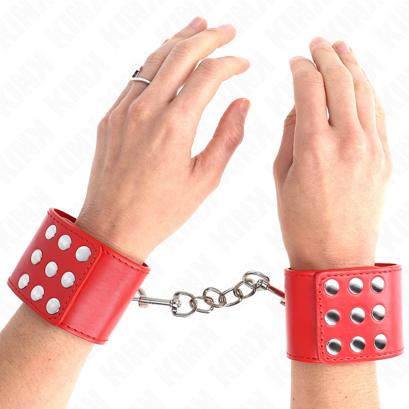 KINK - MANETTE CON CHIUSURA A SCATTO ROSSE REGOLABILI 19-24 CM X 5,5 CM
