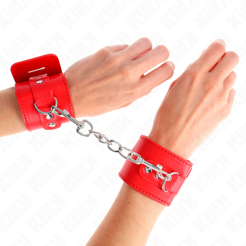 KINK - MANETTE CON CHIUSURA A LUCCHETTO ROSSE REGOLABILI 16-23 CM X 5,5 CM