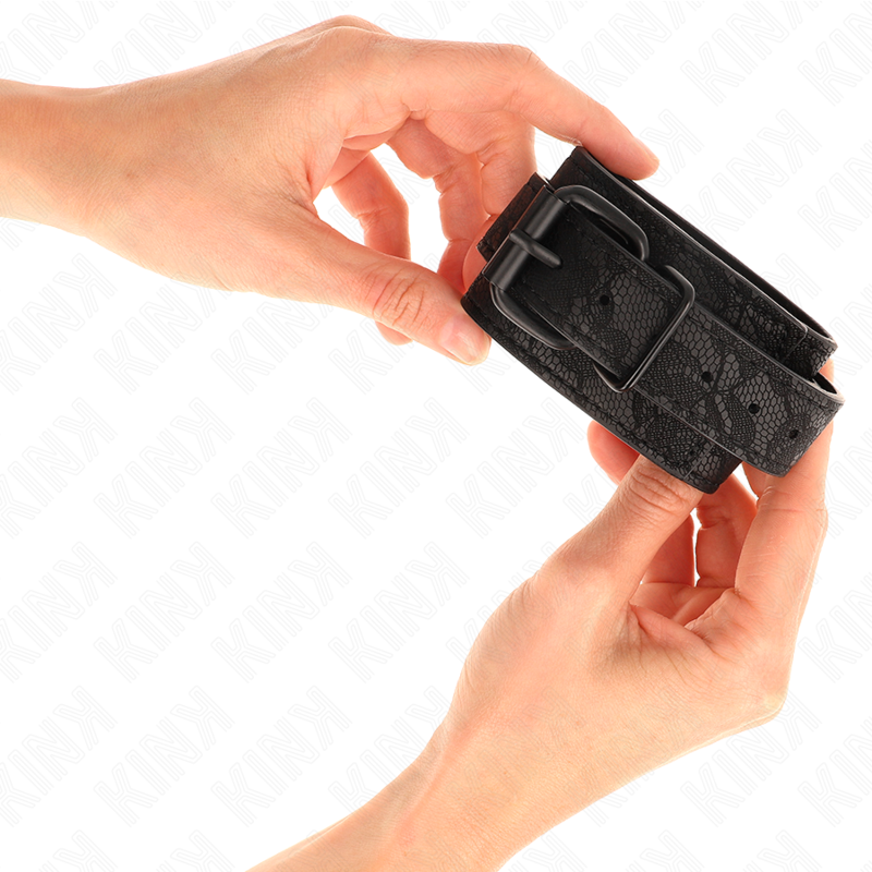 KINK - MANETTE RIVESTITE IN PIZZO SCURO REGOLABILI NERI 19-26 CM