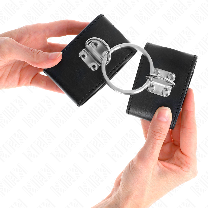 KINK - MANETTE FISSE CON CHIUSURA AD ANELLO E LUCCHETTO NERE REGOLABILI 16-23 CM X 5,5 CM