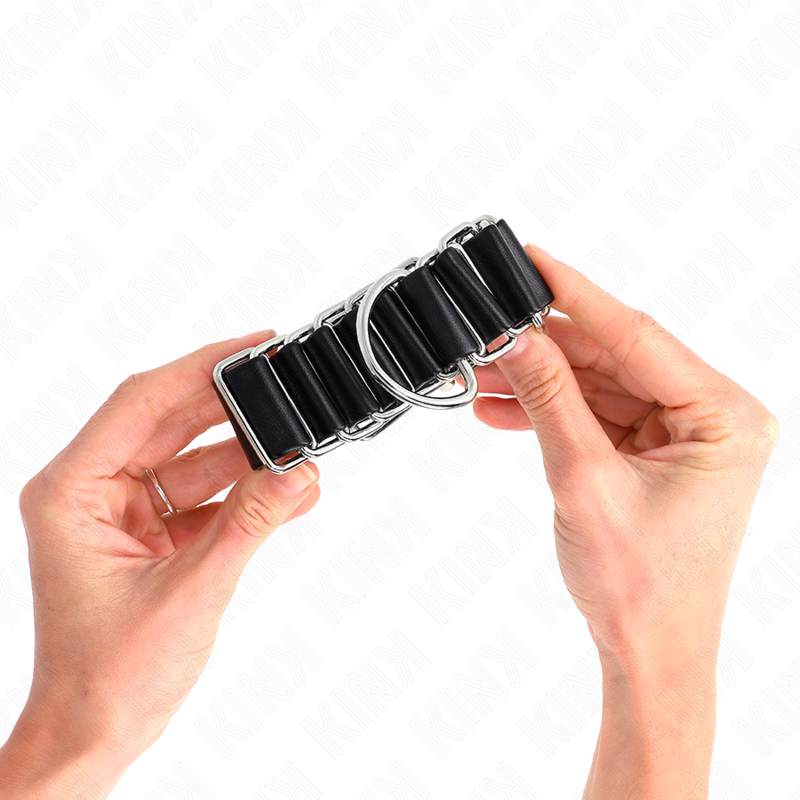 KINK - MANETTE A CERNIERA NERE REGOLABILI 16-22 CM X 3,5 CM