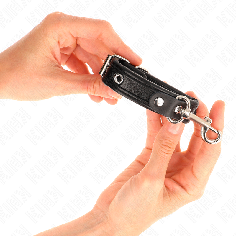 KINK - MINI MANETTE NERE CON BORCHIE REGOLABILI 16-22 CM X 2 CM