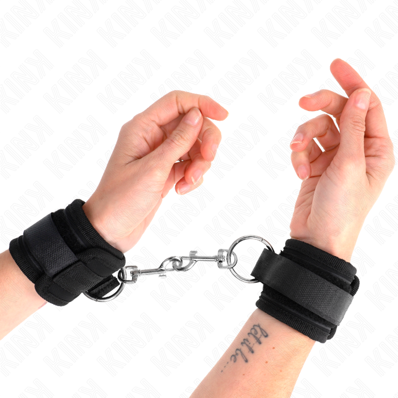 KINK - CINTURINI PER POLSI NERI REGOLABILI 18-35 CM X 6 CM