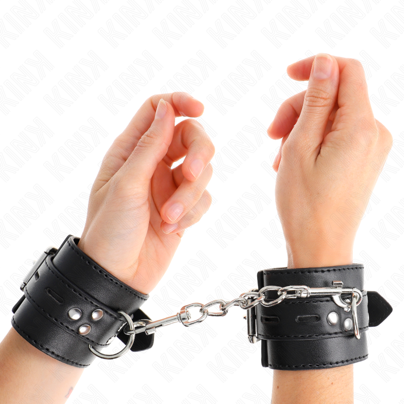 KINK - CINTURINI PER POLSI CON FASCIA NERA REGOLABILE 17-28 CM X 6 CM
