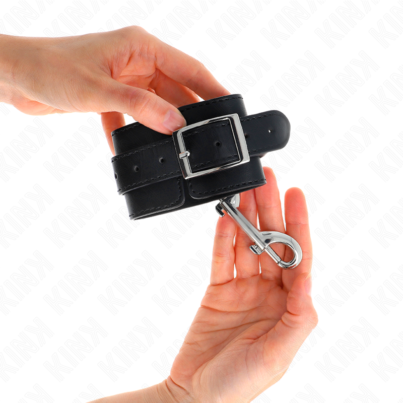 KINK - MANETTE NERE CON RIVETTI SINGOLI REGOLABILI 17-28 CM X 5 CM