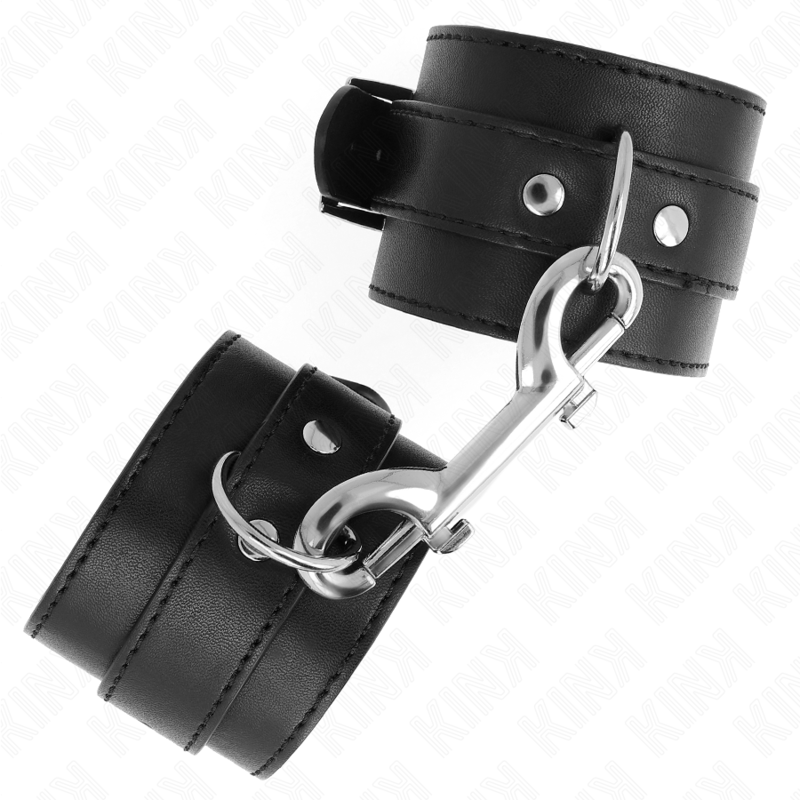 KINK - CINTURINI DA POLSO NERI CON FIBBIA GRANDE REGOLABILE 17-28 CM X 5 CM