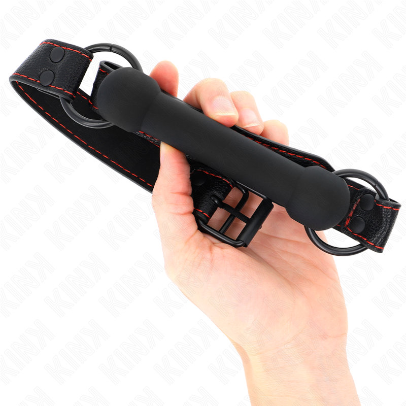KINK - GAG CON OSSO E CINTURINO IN SIMILPELLE NERO REGOLABILE 41-57 CM