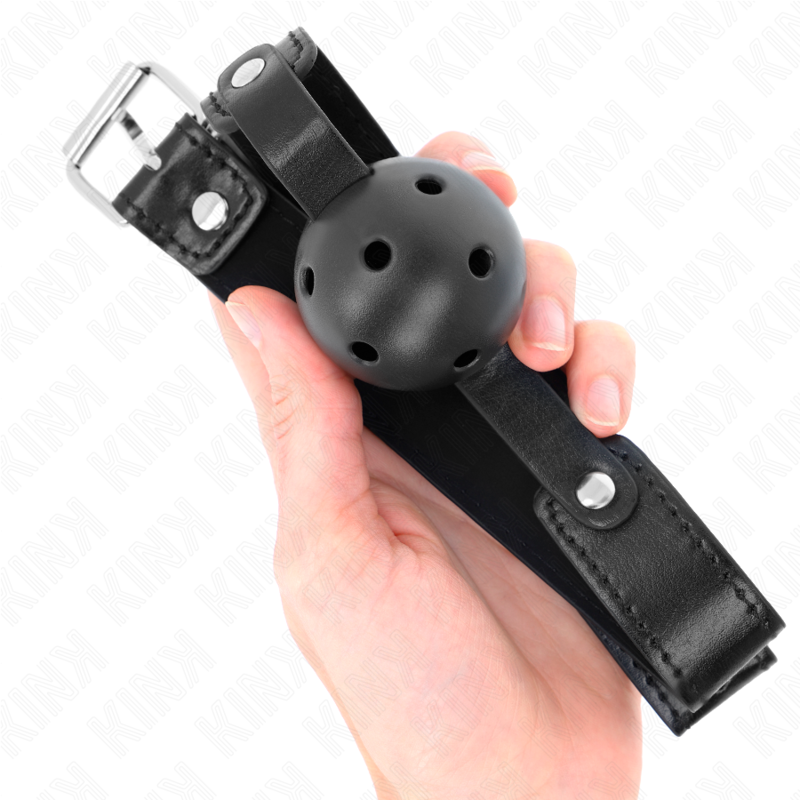 KINK - BALL GAG FORATO NERO 4,5 CM MISURA GAG 65 x 2,5 CM