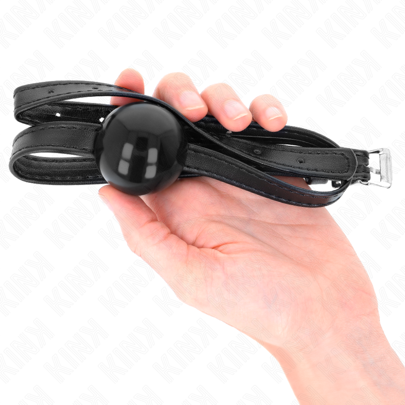 KINK - BALL GAG CON SFERA 4 CM NERA DESIGN SIMPLICITY MISURA 60 x 2 CM