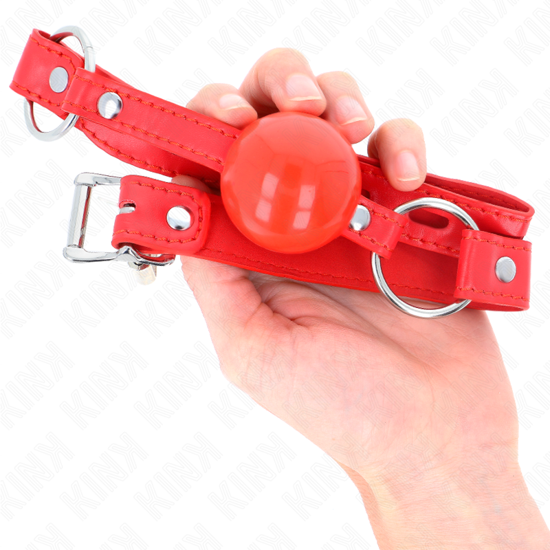 KINK - BALL GAG CON SFERA IN TPE 4 CM CON CHIUSURA ROSSA 60 x 2 CM