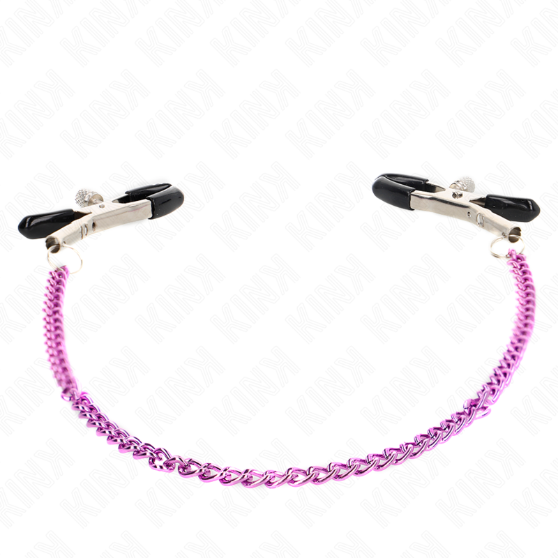 KINK - MORSETTI PER CAPEZZOLI CON CATENELLA VIOLA 30 CM