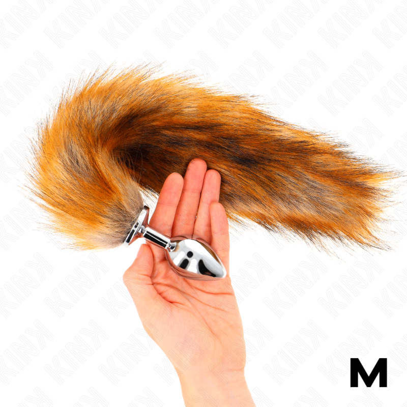 KINK - PLUG ANALE 8 X 3,5 CM CON CODA SINTETICA 40 CM CARAMEL M